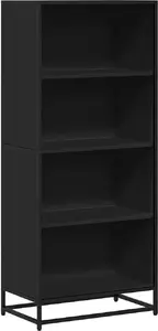 Стеллаж VidaXL 60x35x139 см, чёрный, древесно-стружечный материал