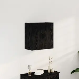 Wall Cabinet VidaXL model 862946 in Black Oak finish, Medium size, Chipboard