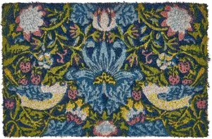 Doormat Beliani SAKESAR 40 x 60 cm coconut fiber with floral pattern multicolour