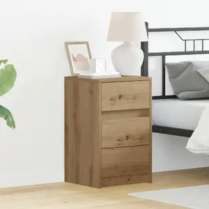 Тумбочка VidaXL модель 868931 с LED, инженерная древесина Rustic Oak