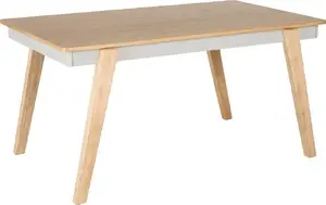 Dining table Beliani PHOLA 150 x 90 cm light wood with grey top