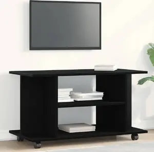 ТВ-тумба на колесиках VidaXL 80x40x45 см Черный дуб, клееное дерево