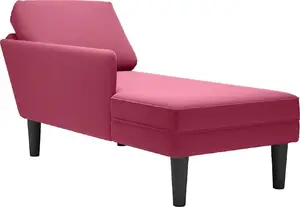 Кушетка VidaXL с подушкой, велюр, цвет «красное вино»