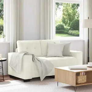 Divvietīgs dīvāns VidaXL 120 cm, krēmkrāsas samta apdare, kompakts