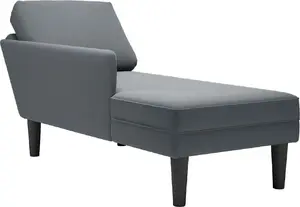 Кушетка VidaXL с подушкой, тёмно‑серая, бархат
