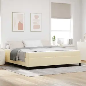Пружинная кровать VidaXL 200 x 200 см, кремовая и чёрная, модель 3398890