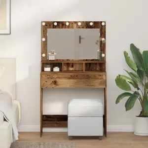 Toaletes galds VidaXL Stare drewno Lite 79 x 41 x 135 cm — koka apdare