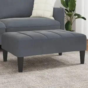 Пуф VidaXL 77x55x31 см, тёмно-серый бархат, прямоугольный