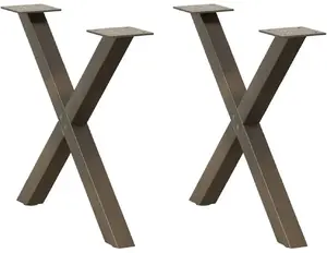 Table Legs VidaXL set of 2, steel, height 60 x (42–43) cm