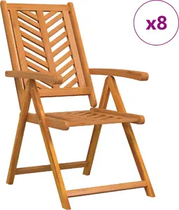 Outdoor chairs VidaXL model 3154136 — set of 8, solid acacia wood, adjustable backrests