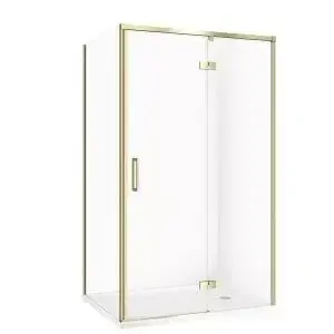 Shower cabin set CERSANIT SET C287 left door, gold matte frame 120x90x195 cm + white tray 120x4 cm