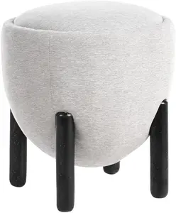 Pufs Beliani ARCHIE sintētiska auduma pelēks, Ø 47 cm, augstums 48 cm
