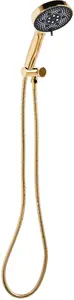 Shower handpiece with hose Beliani ICHMA, 5 functions, gold finish