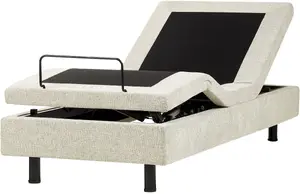 Регулируемая кровать Beliani DUKE II 80 x 200 см бежевая без изголовья