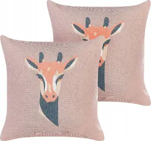 Cushion set Beliani CANDELABRA – 2 decorative polyester cushions, pink