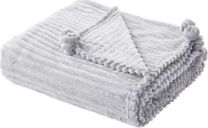 Blanket Shumee Koc 150 x 200 cm jasnoszary KAWERI, 150×200 cm light gray