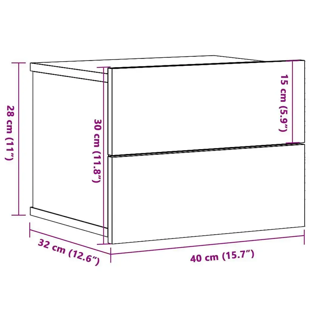 VidaXL 855944 nightstand/bedside table 855944 Photo 10