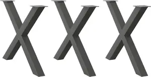Ножки для стола VidaXL набор из 3 шт., сталь антрацит, регулируемая высота 72–73 см, диаметр 90 мм