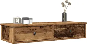 Настенная полка с ящиками VidaXL 100 x 37,5 x 19 см, старое (вторичное) дерево