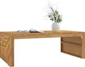 Журнальный стол VidaXL 110x60x38 см массив тикового дерева