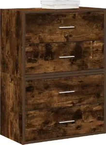 Тумба VidaXL с 2 выдвижными ящиками, дымчатый дуб, 60x31x40 см, набор из 2 шт.