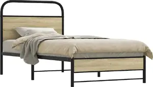 Каркас кровати VidaXL 75x190 см, отделка дуб сонома, без матраса