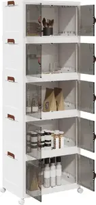 Storage Chest with Wheels VidaXL 5-tier 75 L - wheeled storage trunk, 75 litres, 5 shelves