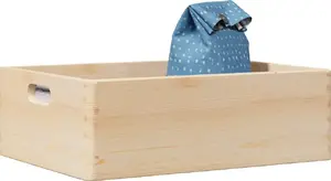 Wooden Storage Box with Handles VidaXL 40×30×13 cm, Solid Pine