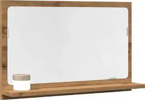 Vannas istabas skapis ar spoguli VidaXL, ozola artisan tonis, 60×11×37 cm