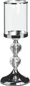 Stikla svečturis Shumee COTUI 36 cm, sudraba