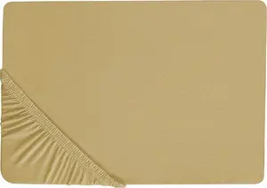 Простыня на резинке из хлопка Beliani JANBU 90 x 200 см оливковая