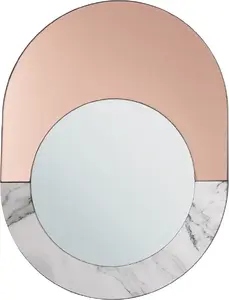 Wall mirror Shumee oval 65 x 50 cm with marble effect RETY
