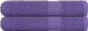 Towel set VidaXL 2 pcs, purple, 100 x 200 cm, 100% cotton