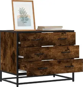 Atvilktņu kumode VidaXL 70x41x56 cm, dūmakainā ozola tonī