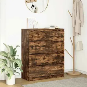 Chest of Drawers VidaXL 80x35x99 cm Smoked Oak Glued Wood