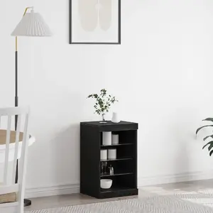 Буфет VidaXL 863053 — средний прямоугольный комод из MDF, черный дуб, современный