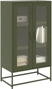 Комод VidaXL 68x39x123 см Оливково-зелёный Сталь