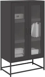 Skapītis VidaXL modelis 853356, melns tērauda skapītis 68×39×123 cm