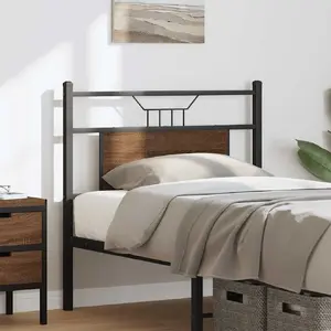 Bed Headboard VidaXL, brown oak finish, 75 cm height