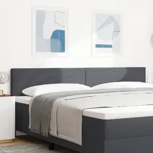 Комплект из 2 изголовий VidaXL 200 см тёмно-серый дерево и ткань