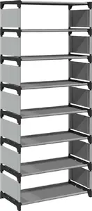 Подставка для обуви VidaXL 8 уровней, серая, из нетканого материала, 54×28×124 см