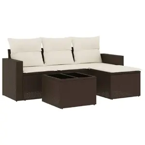 VidaXL 3251220 уличная скамейка Ротанг, Закаленное стекло