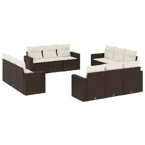 VidaXL 3251120 уличная скамейка Ротанг, Закаленное стекло