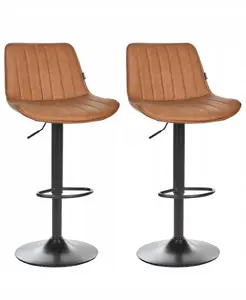 Bar stool set Beliani DUBROVNIK — 2 swivel bar chairs, golden brown finish