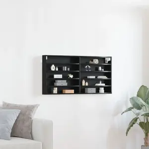Настенная полка VidaXL модель 862296, MDF цвет черный дуб, 100 x 8,5 x 50 см