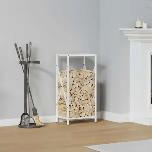 Firewood Rack VidaXL 34x25x70 cm white — wood storage stand