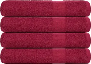 Towel for sauna VidaXL set of 4, burgundy, 80 x 200 cm, 100% cotton