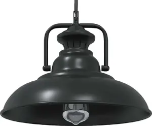 Pakaramā lampa VidaXL modelis 4103456, melns dzelzs abažūrs, E27 ligzda, Ø 31 cm