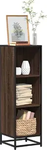 Bookshelf VidaXL model 849158, brown oak finish, 33.5 × 33 × 107.5 cm