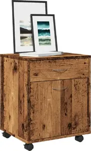 Передвижной шкаф VidaXL модель 856654, цвет старого дерева, размеры 45×38×54 см